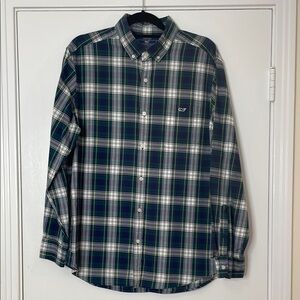 Vineyard vines Men's Plaid Shirt - Green and Blue